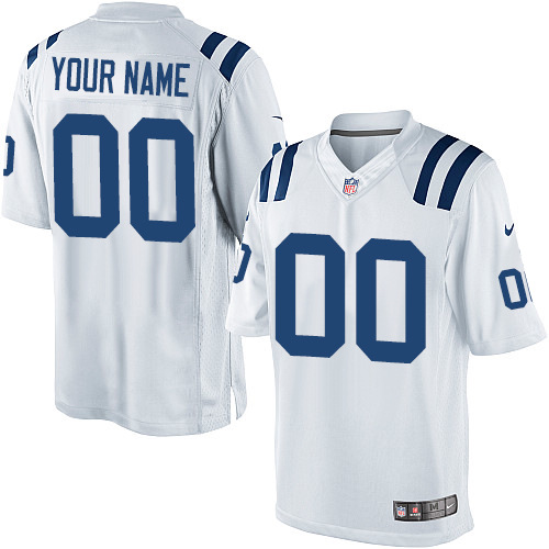 Men's Limited Nike Jersey White Road - Customized NFL Indianapolis Colts